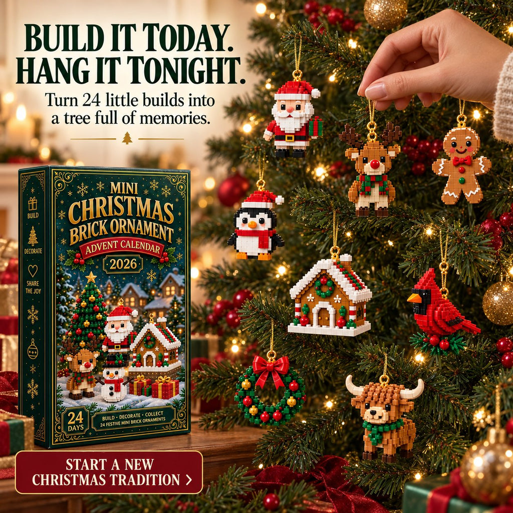 ⏳ Last day to save 49% – ✨24-Day Mini Christmas Ornament Advent Calendar | 24 unique festive buildable designs with hanging loops—perfect for decorating Christmas trees, wreaths, and holiday displays 🧱
