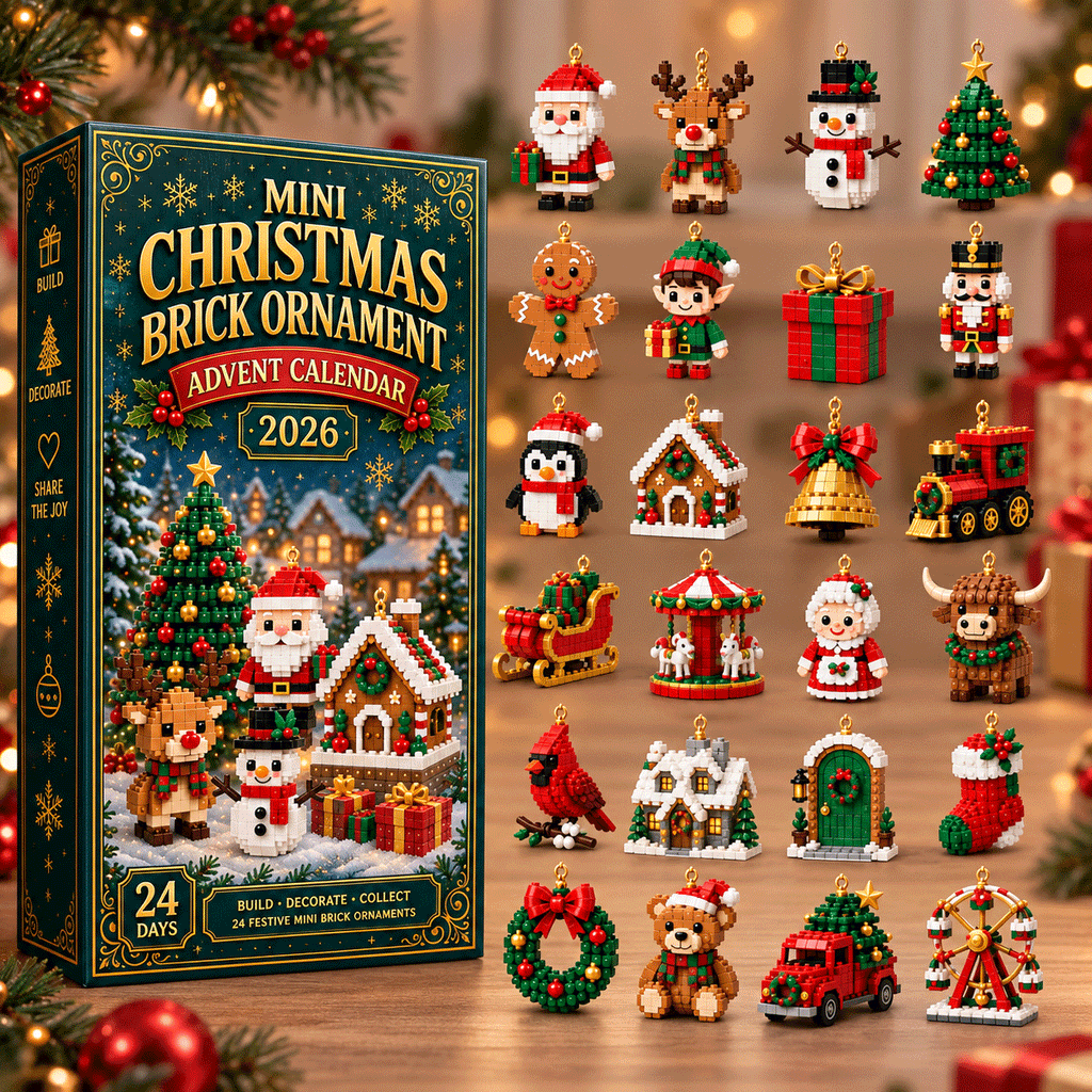 🎄 Last day to save 49% – ⏳24-Day Mini Christmas Ornament Advent Calendar | 24 unique festive buildable designs with hanging loops—perfect for decorating Christmas trees, wreaths, and holiday displays 🧱